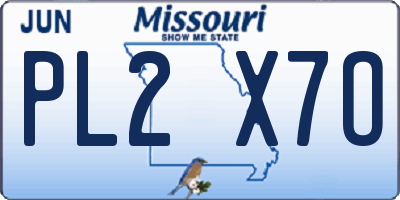 MO license plate PL2X7O