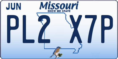 MO license plate PL2X7P