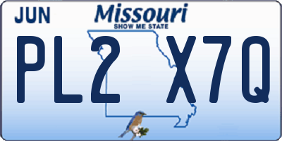MO license plate PL2X7Q