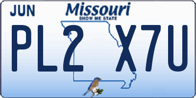 MO license plate PL2X7U
