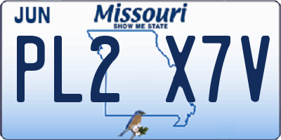 MO license plate PL2X7V