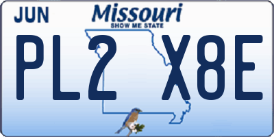 MO license plate PL2X8E