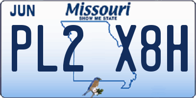 MO license plate PL2X8H