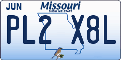 MO license plate PL2X8L