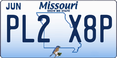 MO license plate PL2X8P