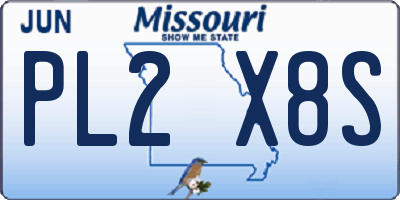 MO license plate PL2X8S