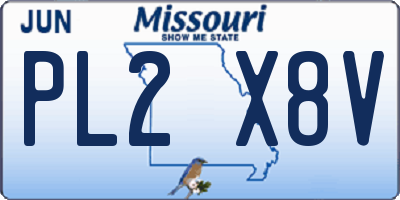 MO license plate PL2X8V