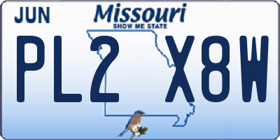 MO license plate PL2X8W