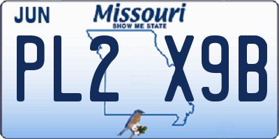MO license plate PL2X9B