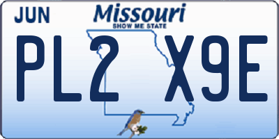 MO license plate PL2X9E
