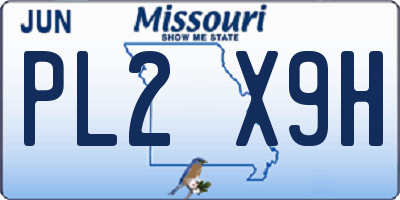 MO license plate PL2X9H