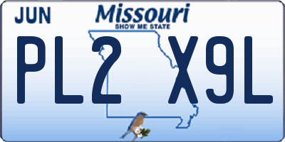 MO license plate PL2X9L
