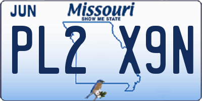 MO license plate PL2X9N