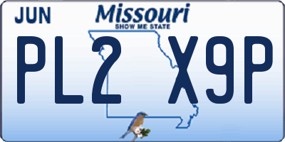 MO license plate PL2X9P