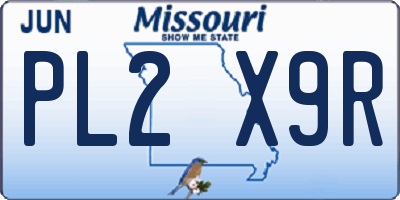 MO license plate PL2X9R