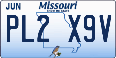 MO license plate PL2X9V
