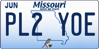 MO license plate PL2Y0E