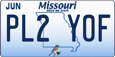 MO license plate PL2Y0F