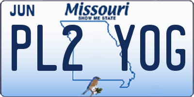 MO license plate PL2Y0G