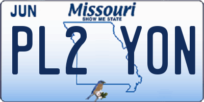 MO license plate PL2Y0N
