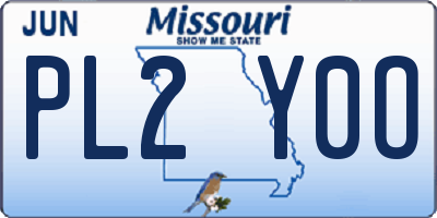 MO license plate PL2Y0O