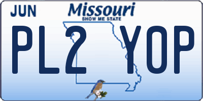 MO license plate PL2Y0P