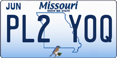 MO license plate PL2Y0Q