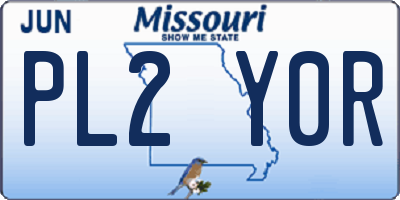 MO license plate PL2Y0R