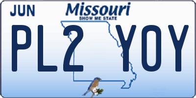 MO license plate PL2Y0Y
