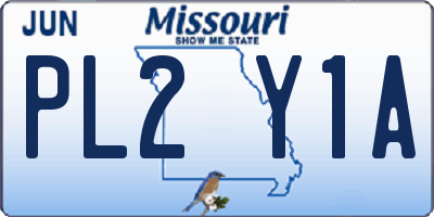 MO license plate PL2Y1A