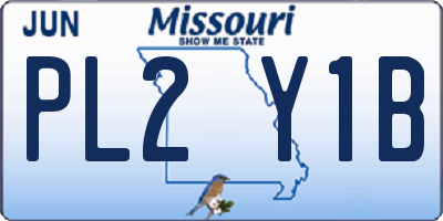 MO license plate PL2Y1B