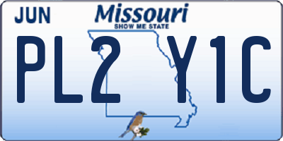 MO license plate PL2Y1C