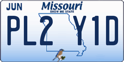 MO license plate PL2Y1D
