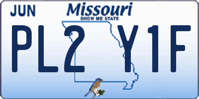 MO license plate PL2Y1F