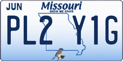 MO license plate PL2Y1G