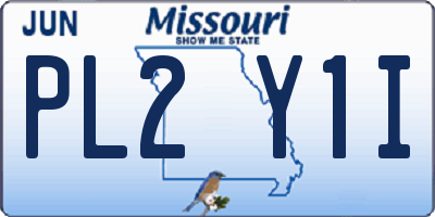 MO license plate PL2Y1I