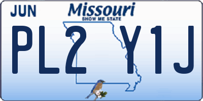 MO license plate PL2Y1J