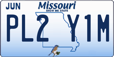 MO license plate PL2Y1M