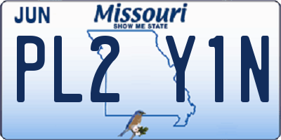 MO license plate PL2Y1N
