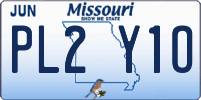 MO license plate PL2Y1O
