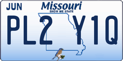 MO license plate PL2Y1Q