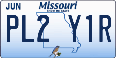 MO license plate PL2Y1R