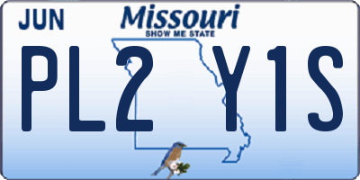 MO license plate PL2Y1S