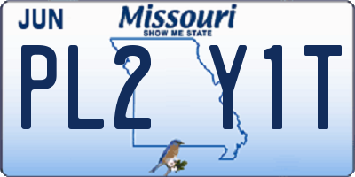 MO license plate PL2Y1T