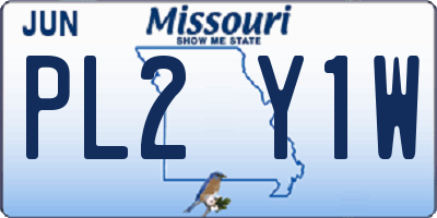 MO license plate PL2Y1W