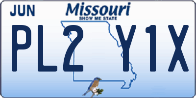 MO license plate PL2Y1X