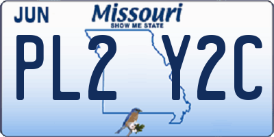 MO license plate PL2Y2C