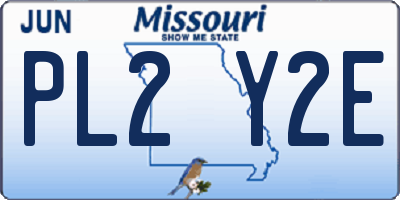 MO license plate PL2Y2E