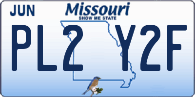 MO license plate PL2Y2F