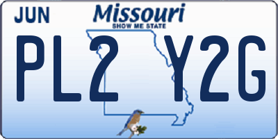 MO license plate PL2Y2G